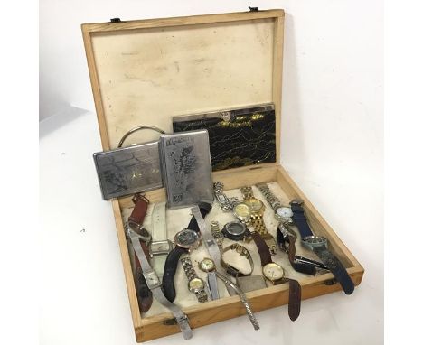 A mixed lot including a large assortment of gentlemen's and lady's wristwatches including Eurosonic, Nike, Gianni Sabatini, T