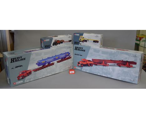 Four Corgi Heavy Haulage 1:50 scale diecast models: 18006 Northern Ireland Carriers Scammell Contractor, Nicolas Bogies & Ves