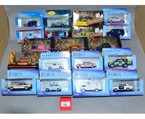 19 x Corgi Lledo Vanguards diecast models, including Boy Racers and Police. VG, boxed.