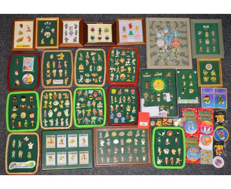 An excellent quantity of enamelled pin badges, including: Bird's Instant Whip; Pritt Stick; Penguin; Robertson's Jam; Flintst