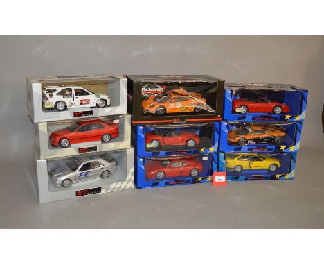 Nine UT Models 1:18 scale diecast model cars. Models are G+-VG in F-G+ boxes. (9)