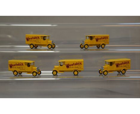 64 x unboxed Lledo Pre-production prototype models, including: 5 x DG43 000a 1931 Morris Van resin models in 'Weetabix' liver