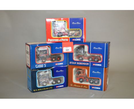 Five Corgi 1:50 scale diecast model tractor units: CC12108; CC12904; CC13210; CC12706; CC13208. VG, boxed. (5)