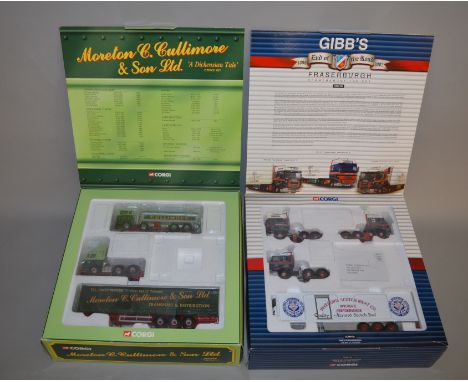 Two Corgi 1:50 scale diecast model sets: CC99125 Gibb's of Fraserburgh The End of the Road, comprising 3 Tractor Units & Frid