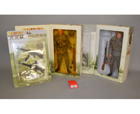 Two Dragon WWII 12" action figures: 70016 Ukraine 1944 Wehrmacht Sniper Ernst. 70087 Stalingrad 1942 Red Army Sniper Misha. E