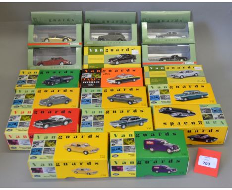 17 x Corgi/Lledo Vanguards diecast model cars, including Anniversary Collection. VG, boxed.