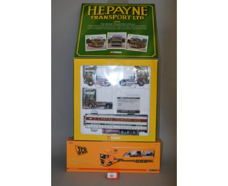 Corgi 1/50 Scale H.E PAYNE Transport Limited edition model no. CC99147 together with a Corgi 1/50 Scale JCB DAF model no. CC1