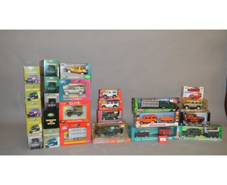 A good quantity of boxed diecast models by Bburago, Britains and others, including a number of Land Rover models. All appear 