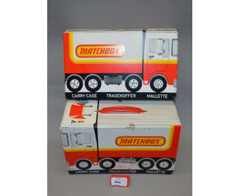 Two Matchbox Collectors Cases with truck artwork to exterior, both F/G, containing a selection of mostly unboxed miniature di