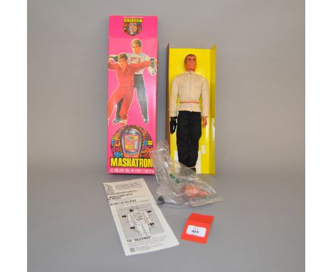 Denys Fisher Six Million Dollar Man Maskatron action figure, complete besides Oscar Goldman mask. E, in VG box, with instruct
