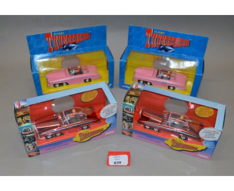 Four boxed  Gerry Anderson 'Thunderbirds' TV series related 'FAB 1' diecast models by Corgi, including 2 x CC00601, in pink, 