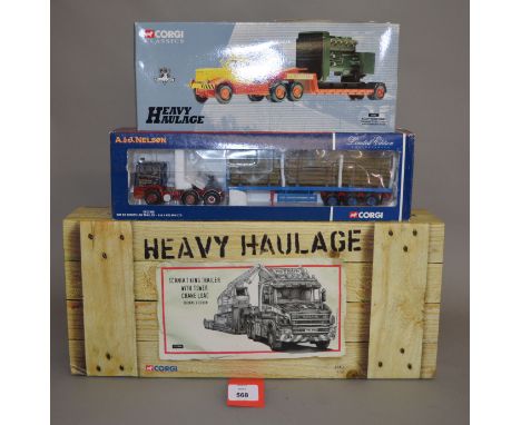 Corgi 1/50 Scale die-cast models Inc Heavy Haulage, CC12804, 55501 and CC11908, all VG examples