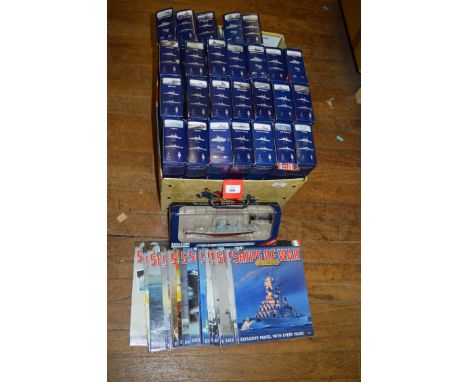 27 x DeAgostini Warships of WWII Collection 1:1000 scale models, with related magazines. VG, boxed. 