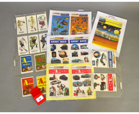 A quantity of unused 1980s action figure and TV related stickers, including Masters of the Unvierse, Knight Rider and The A-T