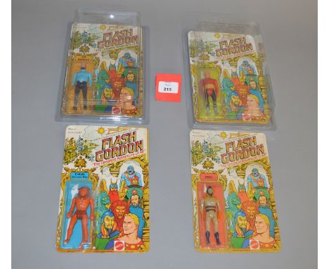 Mattel Flash Gordon, four 4" action figures: Flash Gordon; Dr. Zarkov; Ming, Thun the Lion Man. M, sealed on VG-E cards. (4)
