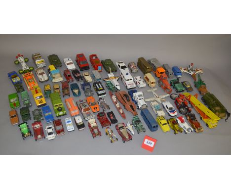 A very good quantity of unboxed playworn diecast models including examples by Dinky, Corgi, Matchbox and others. Condition of