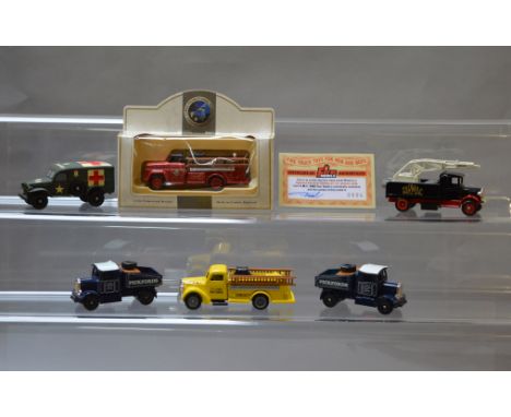 Lledo, mostly pre-production models and boxes, to include: boxed DG95 1966 GMC Fire Truck model with 'Chicago Fire Dept.' dec