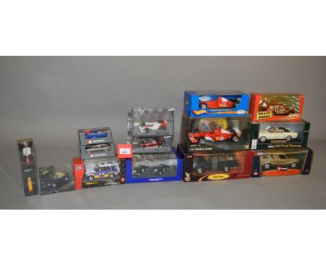 A quantity of diecast model cars in 1:43 and 1:24 scale by Bburago, Hot Wheels, etc. Generally G/G+ in G boxes. 