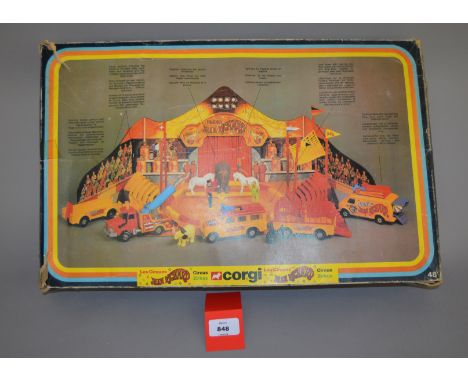A boxed Corgi Toys #48 Jean Richard Circus Set, F, unchecked for completeness, in P packaging. 