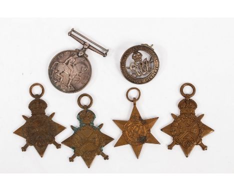 1914 Star (7440 Pte. A.V. Beach. 5/D. Gds.); 1914-15 Star (2) (259 Pte. A Lynes, 18/Bn. A.I.F.; SS-10930. Pte. T Cartwright. 