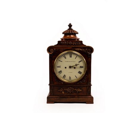 A Regency rosewood cased bracket clock, Litherland Davies & Co, Liverpool, fitted a twin fusee movement, 55cm high/see illust