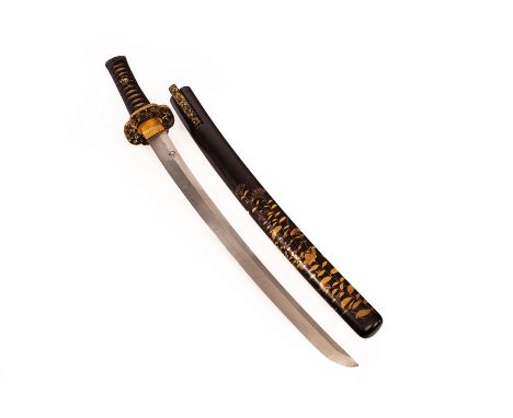 A Japanese wakizashi short sword and scabbard, total length 66.5cm/see illustration CONDITION REPORT: Condition very good, sh