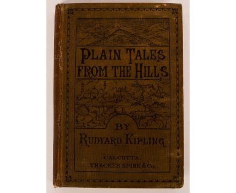 Kipling, Rudyard. Plain Tales from the Hills, First Edition, 2nd issue, Calcutta 1888. 8vo., orig. cloth (upper hinge crackin