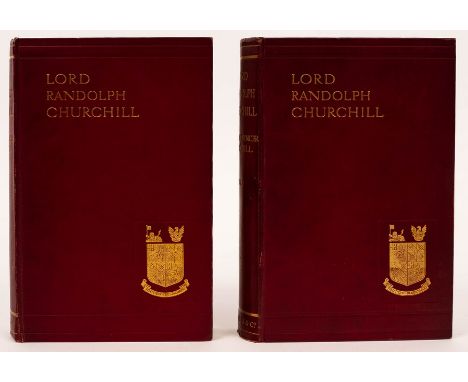 Churchill, Sir Winston Spencer. Lord Randolph Churchill, First Edition, 2 vols., 1906. 8vo., orig. red cloth gilt. Portrait f