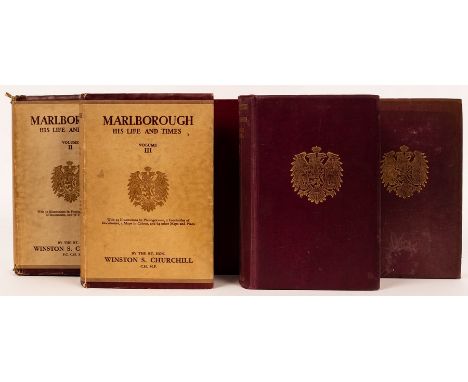 Churchill, Sir Winston Spencer. Marlborough…, First Edition, 4 vols. 1933 - 38. 8vo., orig. red cloth (vol l soiled), vols. 2