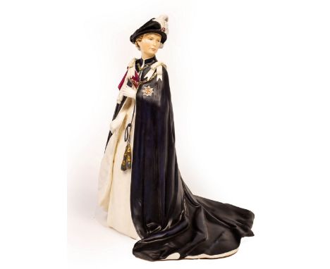 A Royal Worcester figure of Queen Elizabeth II, Queens Regnant of England, subject six of six, modelled by Ronald van Ruyckev