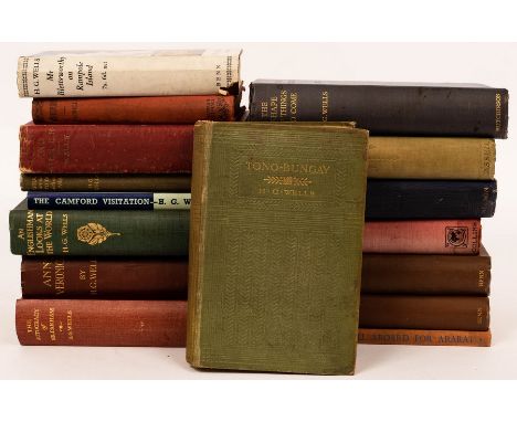 Wells, H. G. Tono Bungay, 1909 (worn); The Country of the Blind, 1911; Men Like Gods, 1923 (spine faded); The Shape of Things