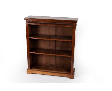 An early 20th Century open bookcase, the adjustable shelves flanked by fluted pilasters, 91.5cm wide CONDITION REPORT: Height