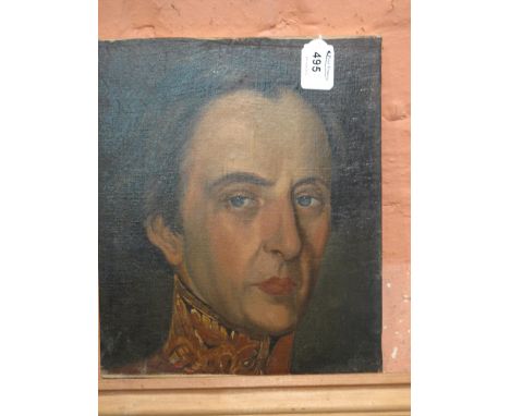 Florence Mary Leaver, 'Portrait Study of a Military Gentleman', oils on canvas.  Unframed.