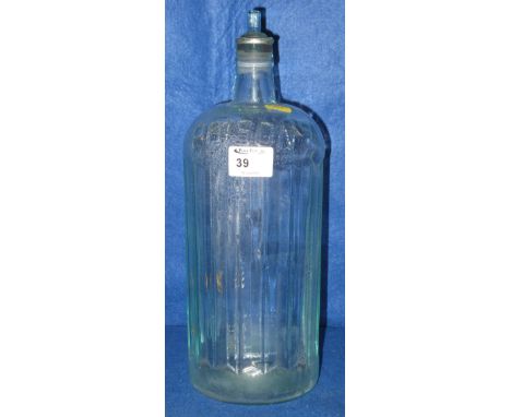 20th Century clear glass poison jar and stopper.