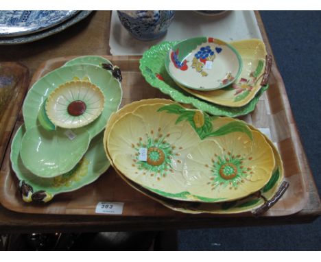 Tray of assorted Carlton ware items to include floral dishes and bowls, Royal Doulton Caprice dish and Beswick ware dish.