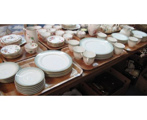 Three trays of Royal Daulton Berkshire fine bone china part tea and dinner ware items comprising; cups, saucers, various plat