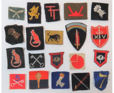 British Formation Badgesincluding embroidery Guards Armoured ... Printed 4th Div ... Printed 17th Gurkha Div ... Embroidery 4