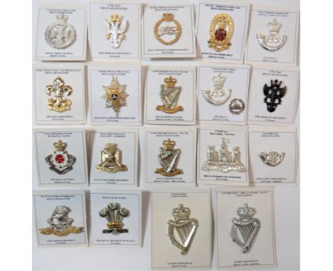 Post 1953 And Amalgamation Infantry Cap Badgesincluding plated and gilt West Riding ... Plated Royal Inniskilling Fusiliers P