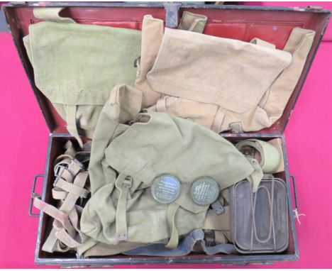 Selection of 1937 Pattern Webbing Equipmentincluding 2 x waterbottle harnesses ... 12 x pack L straps ... 1941 dated, steel, 