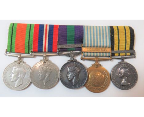 Post War Royal Armoured Corps/REME Medal Groupconsisting WW2 Defence medal, War medal, General Service medal with bar "Malaya