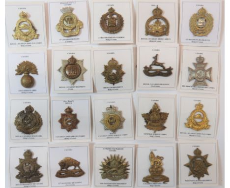 Canadian Cap Badgesincluding bi-metal 8th Canadian Hussars ... Brass Royal Canadian Dragoons ... Brass KC Elgin Reg ... Brass
