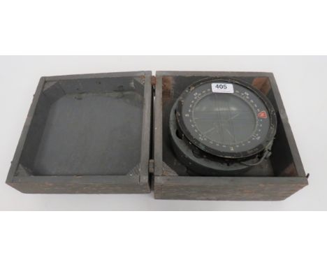  WW2 RAF Aircraft Compass consisting Type P4A (6B/1671) example.  Grey painted body with blackened edge dial.  Fluid absent. 