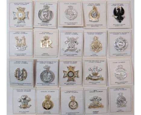Anodised Cavalry and Yeomanry Cap Badges including QC Queens Royal Irish Hussars ... Royal Hussars ... Kings Royal Hussars ..