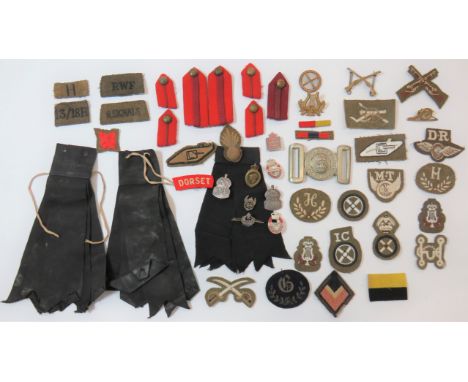 Selection of Trade, Titles, Collar Tabs Etcincluding Armoured Crew ... Dispatch Rider ... Marksman ... Printed H ... Embroide