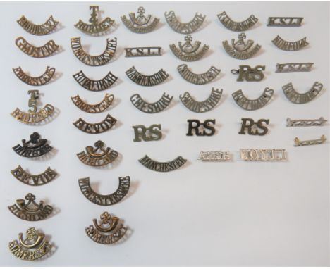 Infantry Shoulder Titleswhite metal examples include Manchester ... E Lancashire ... Shropshire ... Cheshire ... Gloucester .