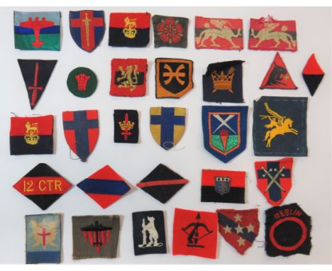 British and Commonwealth Formation Badgesincluding 12 CTR ... Bullion embroidery War Office ... Printed HQ Army Of The Rhine 