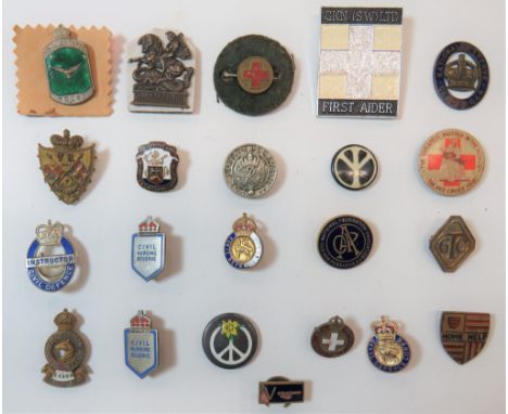 Various WW1/WW2 Lapel Badgesincluding silver and enamel, KC Civil Nursing Reserve ... White metal KC Loyal Service ... Gilt a