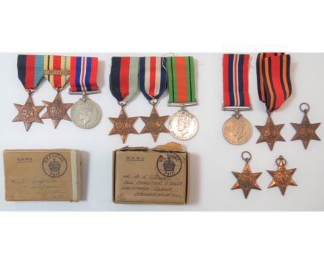 Two WW2 Medal Groupsconsisting 1939-45 Star, France & Germany Star, Defence medal, mounted as worn ... 1939-45 Star, Africa S