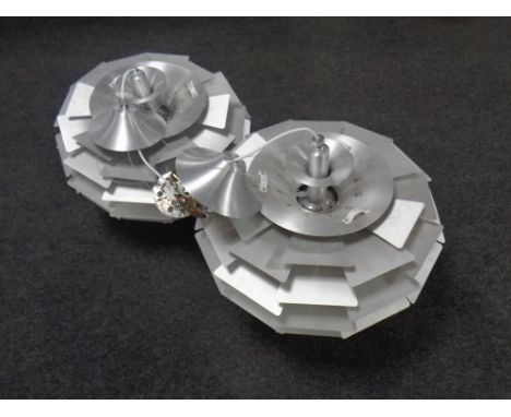 Two contemporary metal light fittings 