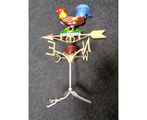 A cast iron cockerel weather vane 